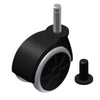 Rueda giratoria de goma para muebles con pasador de montaje de 8 mm y funda - Ø50 mm