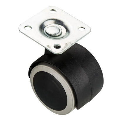 Rueda giratoria de goma para muebles con placa de montaje Ø50mm – Furnica