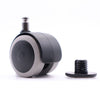 Rueda giratoria de goma para muebles con pasador de montaje corto de 8 mm y funda de Ø40 mm.