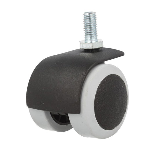 Rueda giratoria de goma para muebles con rosca de 8 mm - Ø50 mm – Furnica