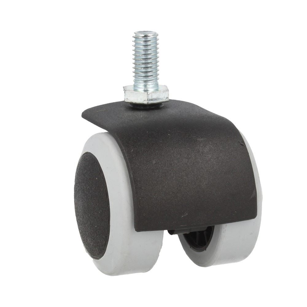 Rueda giratoria de goma para muebles con rosca de 8 mm - Ø50 mm (2) – Furnica