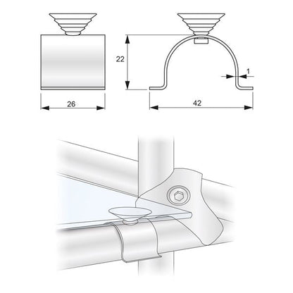 Soporte de estante de vidrio con ventosa, cromado (2) – Furnica