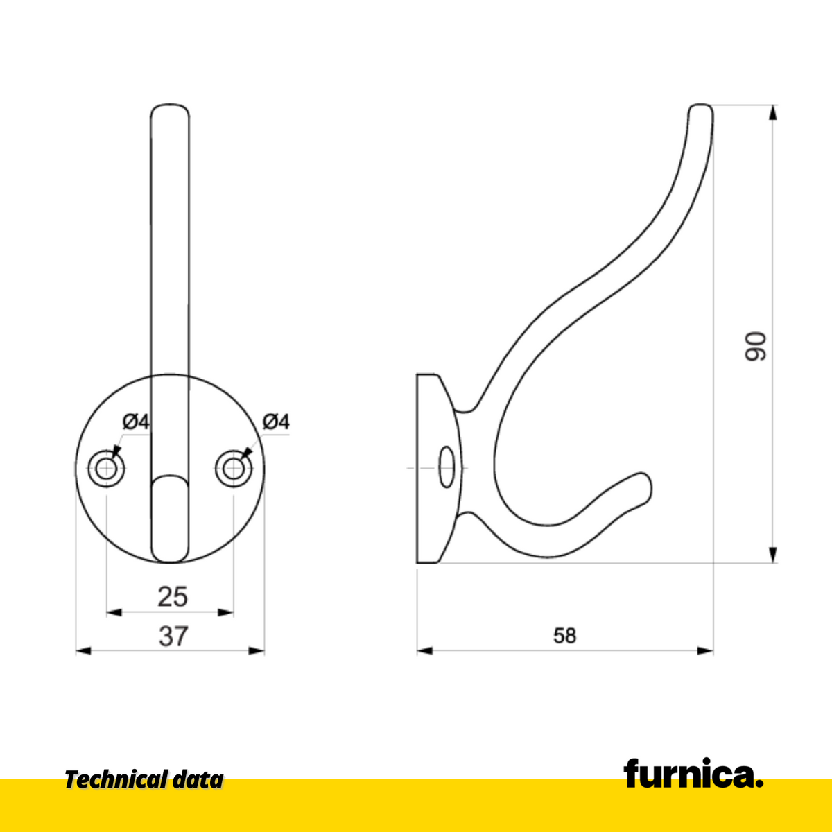 Doble gancho clásico para perchas - Cromo (2) – Furnica