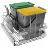 Cubo de basura extraíble para cocina con cierre suave de 2 x 10L con placas de color - Armario de 400mm