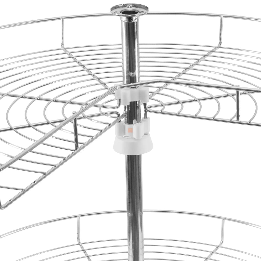 Cestas giratorias de esquina de 2 niveles 3/4 - 690mm - Cromo