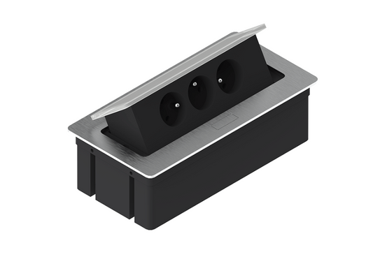 Kwadro - regleta de enchufes empotrable rectangular para escritorio (versión compacta)