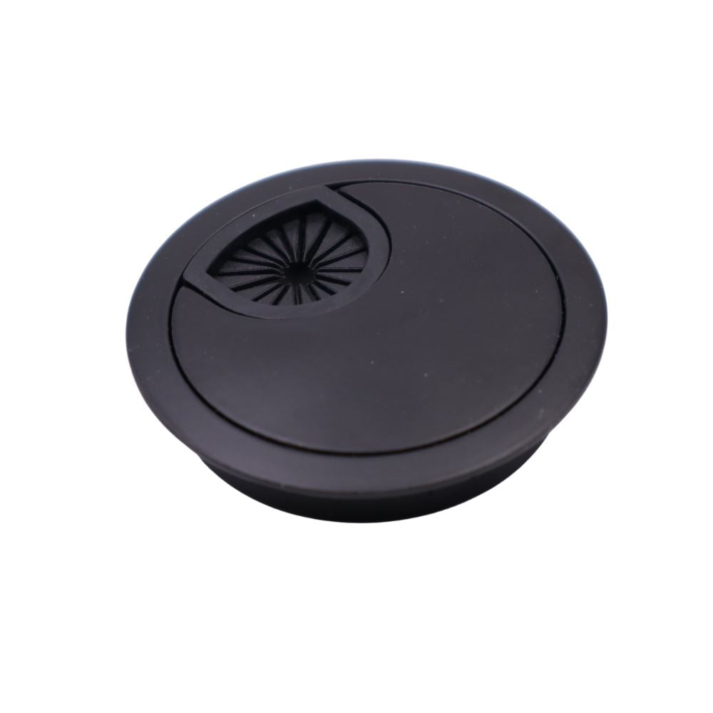 Pasacables de metal con orificio de goma - Negro mate Ø60mm – Furnica