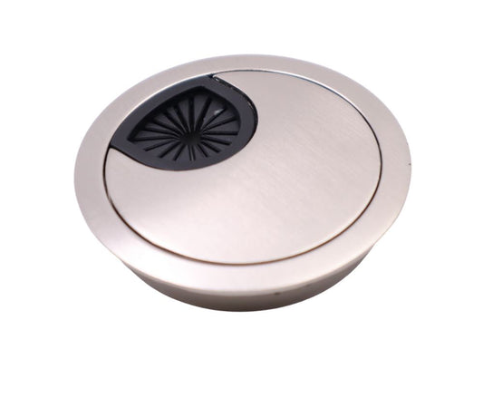 Pasacables de metal con agujero de goma - Acero cepillado Ø60mm – Furnica