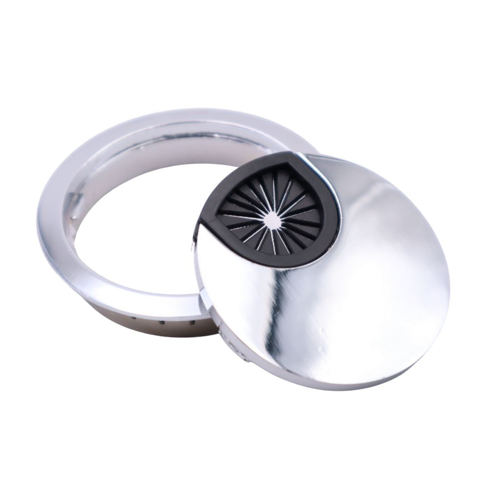 Pasacables de metal con agujero de goma - Cromado Ø60mm (2) – Furnica