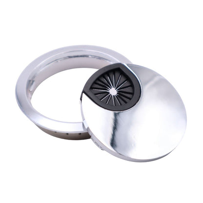 Pasacables de metal con agujero de goma - Cromado Ø60mm (2) – Furnica