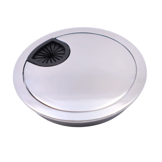 Pasacables de metal con orificio de goma - Cromado Ø80mm – Furnica