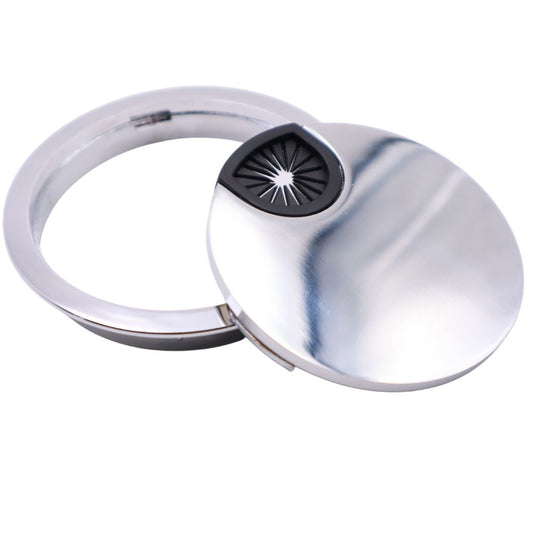 Pasacables de metal con orificio de goma - Cromado Ø80mm (2) – Furnica