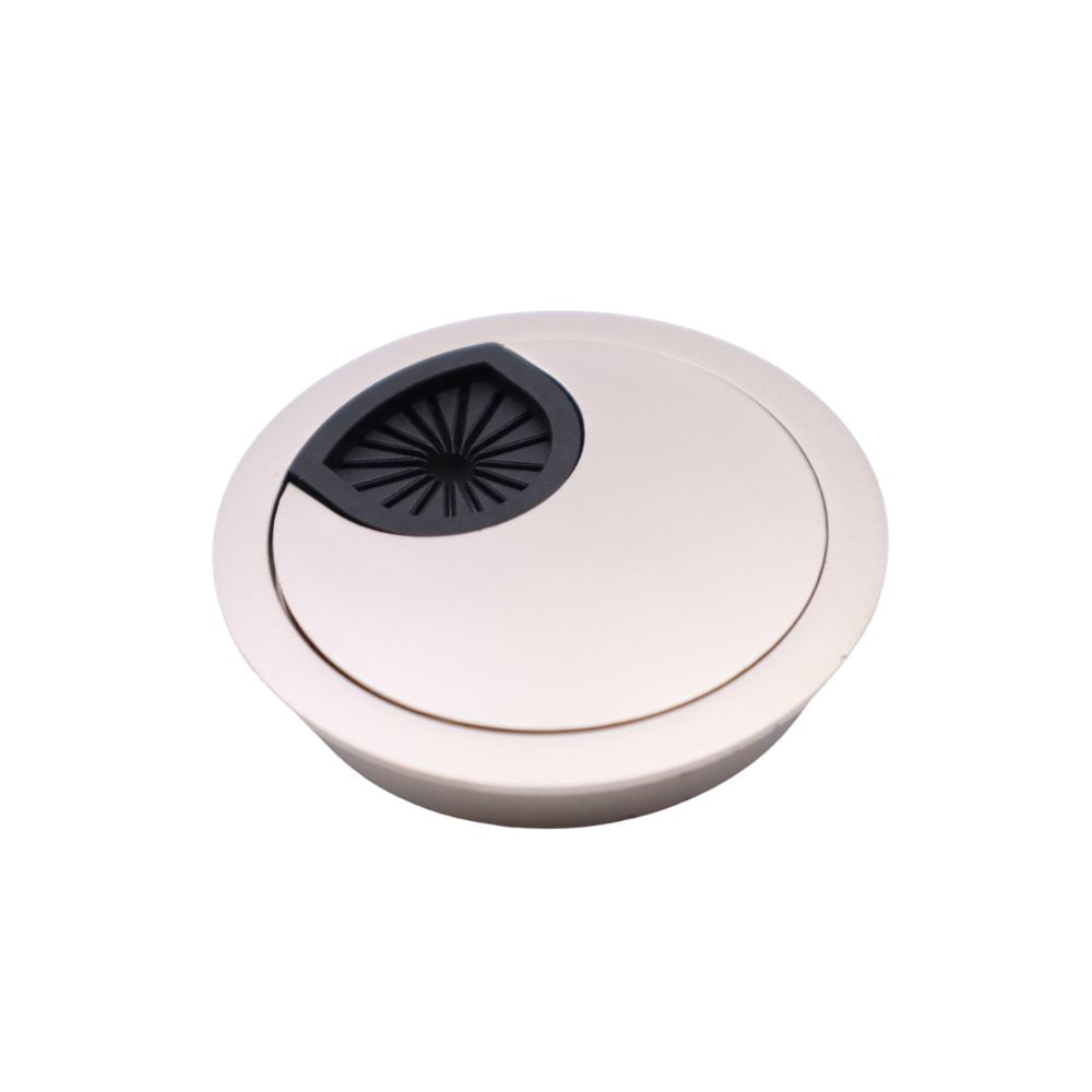 Pasacables de metal con orificio de goma - Satinado Ø60mm – Furnica