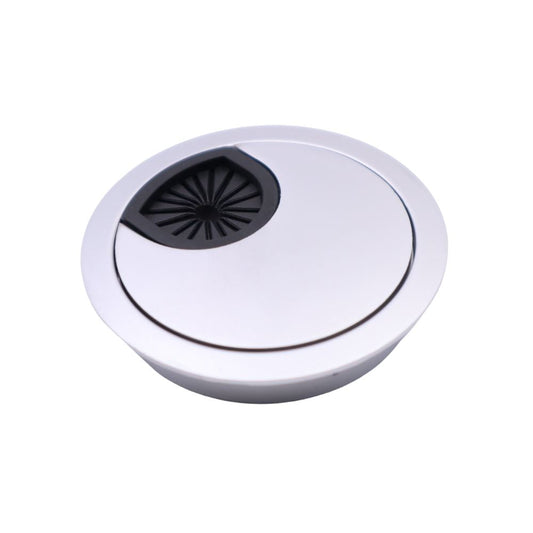 Metal Cable Grommet with rubber hole - Silver Ø60mm Furnica 