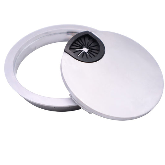 Pasacables de metal con orificio de goma - Plata Ø80mm (2) – Furnica