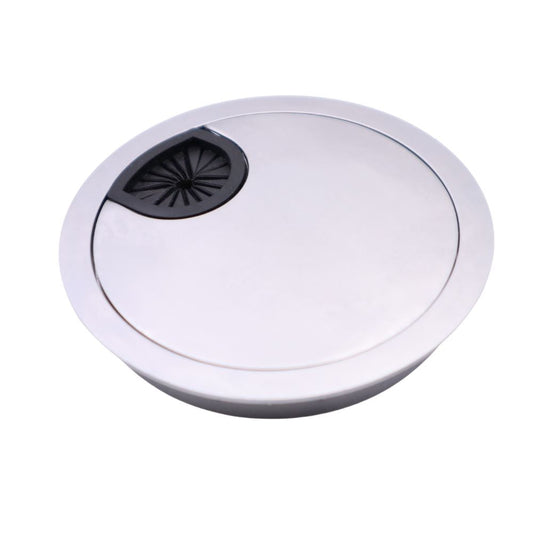 Pasacables de metal con orificio de goma - Plata Ø80mm – Furnica