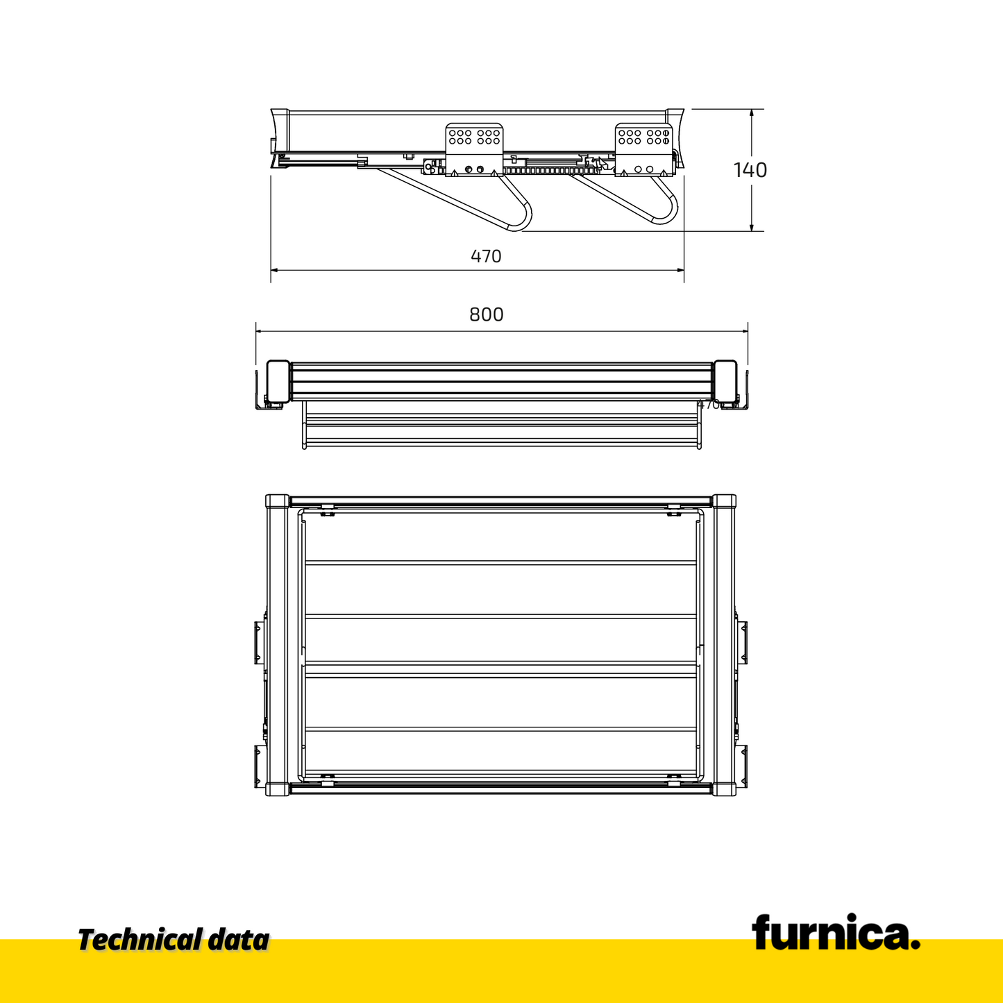 Estantería extraíble para zapatos de 80 cm con cierre suave - Cromo/Aluminio - Gris (2) – Furnica