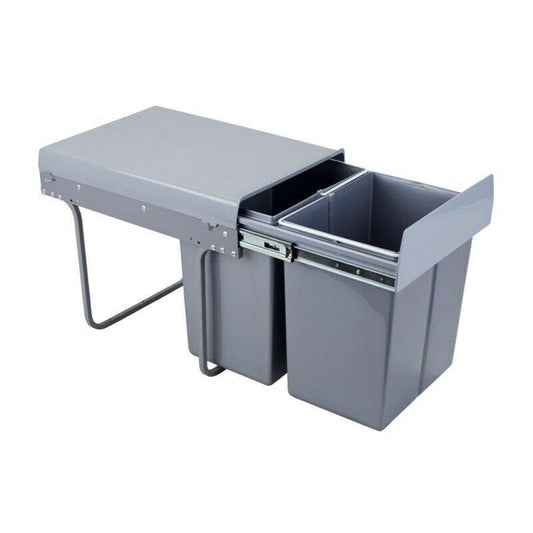 Pull-Out Kitchen Waste Bin - 2x20L - 400mm Cabinet Furnica 