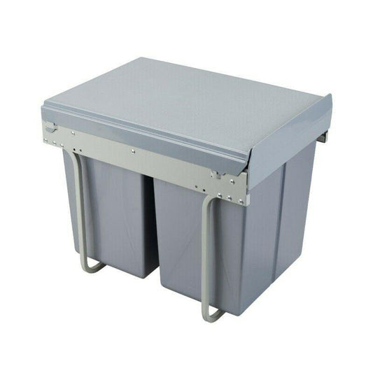 Cubo de basura extraíble para cocina - 2x20L - armario de 400mm (2) – Furnica