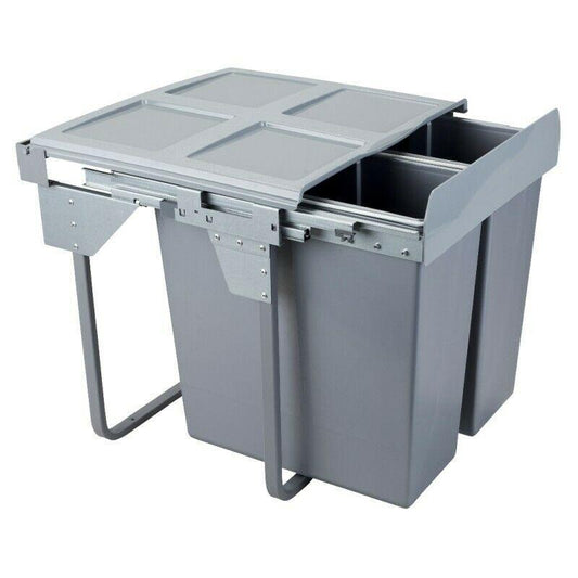 Cubo de basura extraíble para cocina - 2x34L - Armario de 600mm – Furnica
