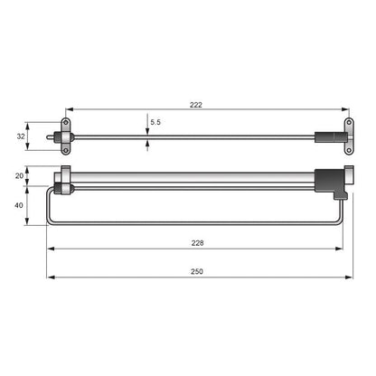 Barra de armario extraíble de 250 mm - Cromo (2) – Furnica
