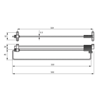 Barra de armario extraíble de 350 mm - Cromo (2) – Furnica