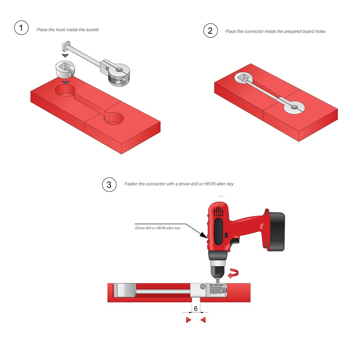 Conector rápido para encimera de 150 mm (3) – Furnica