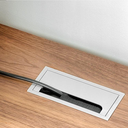 Pasacables rectangular de aluminio de 160x80mm, plateado "Wave" (4) – Furnica