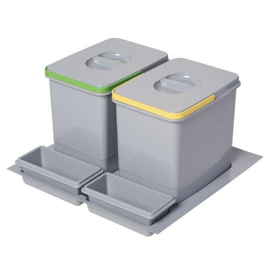 Cubos de reciclaje para la cocina - 60cm - 2 cubetas (2x15L) – Furnica