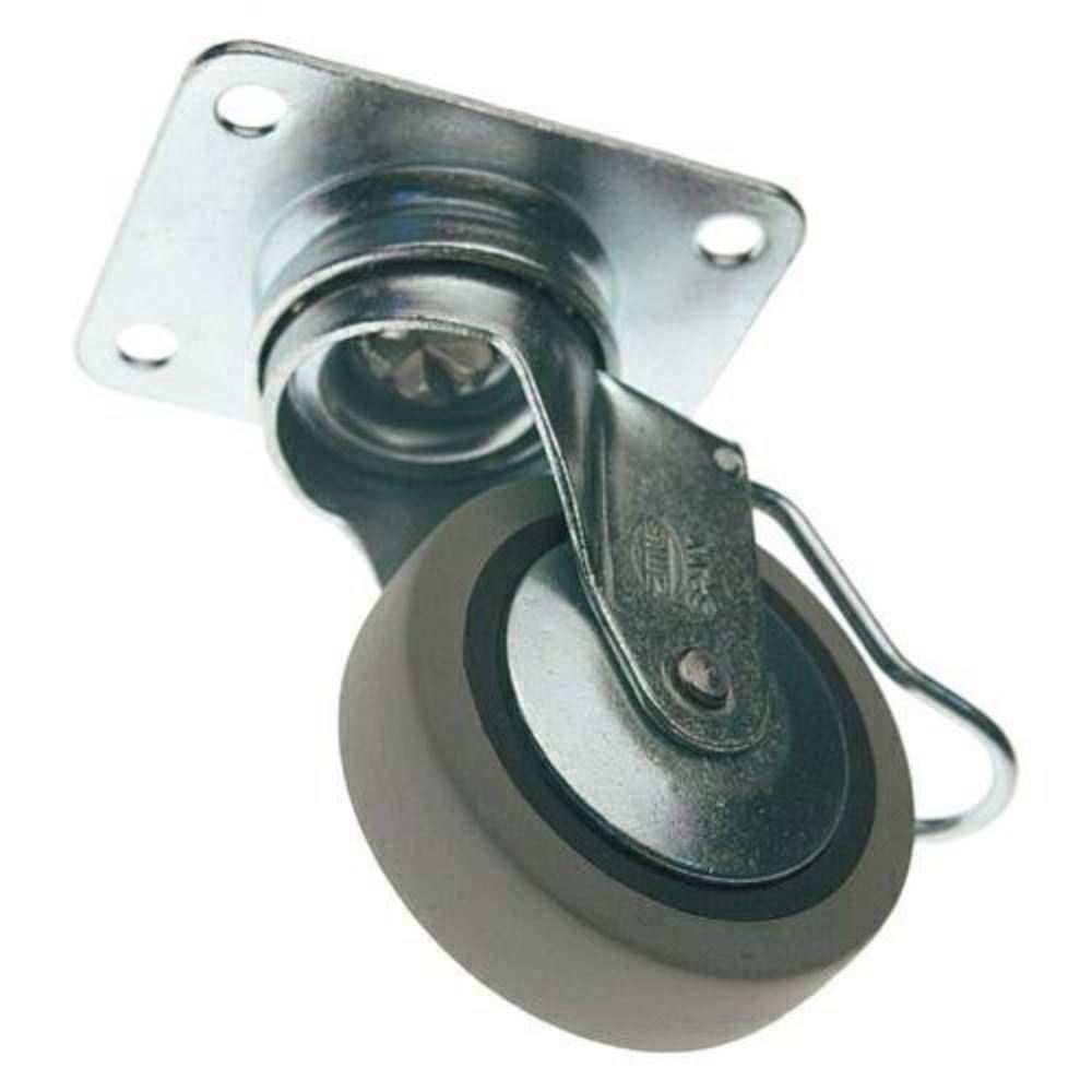 Rueda de goma con freno Ø60mm