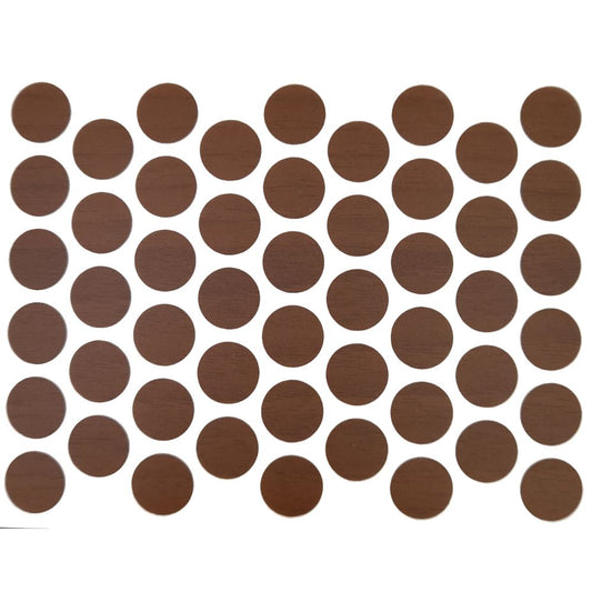 Screw cover caps Self-Adhesive - Dark Walnut 14mm Furnica 