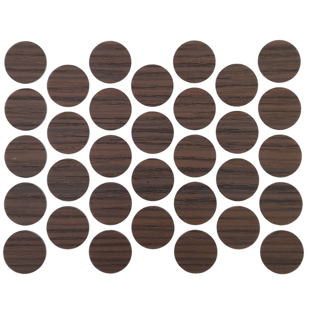 Tapas de cubierta de tornillo autoadhesivas - Zebrano oscuro de 18 mm – Furnica