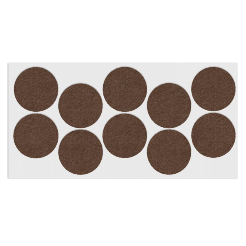 Almohadilla de fieltro autoadhesiva Ø45mm marrón – Furnica