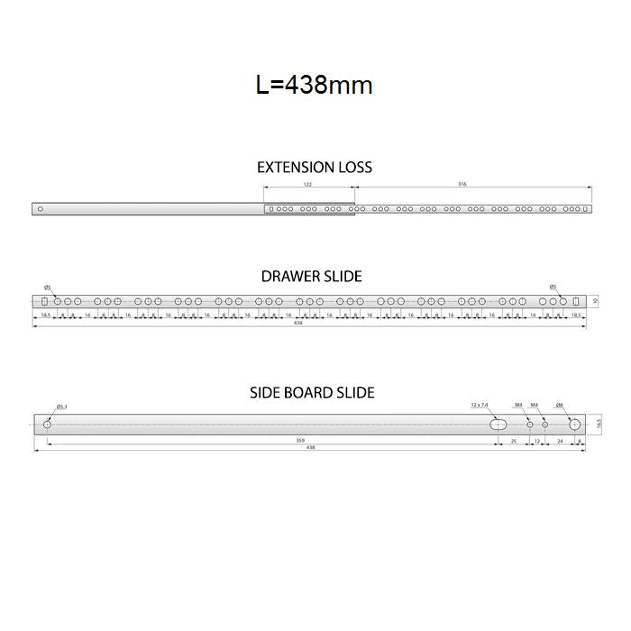 Conjunto de guías de rodamiento de bolas (izquierda y derecha), H17 (12) – Furnica