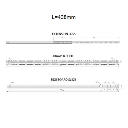 Conjunto de guías de rodamiento de bolas (izquierda y derecha), H17 (12) – Furnica