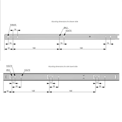 Conjunto de guías de rodamiento de bolas (izquierda y derecha), H27 (12) – Furnica