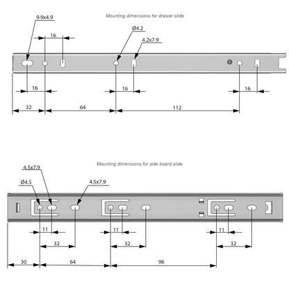 Conjunto de guías de rodamiento de bolas (izquierda y derecha), H27 (15) – Furnica