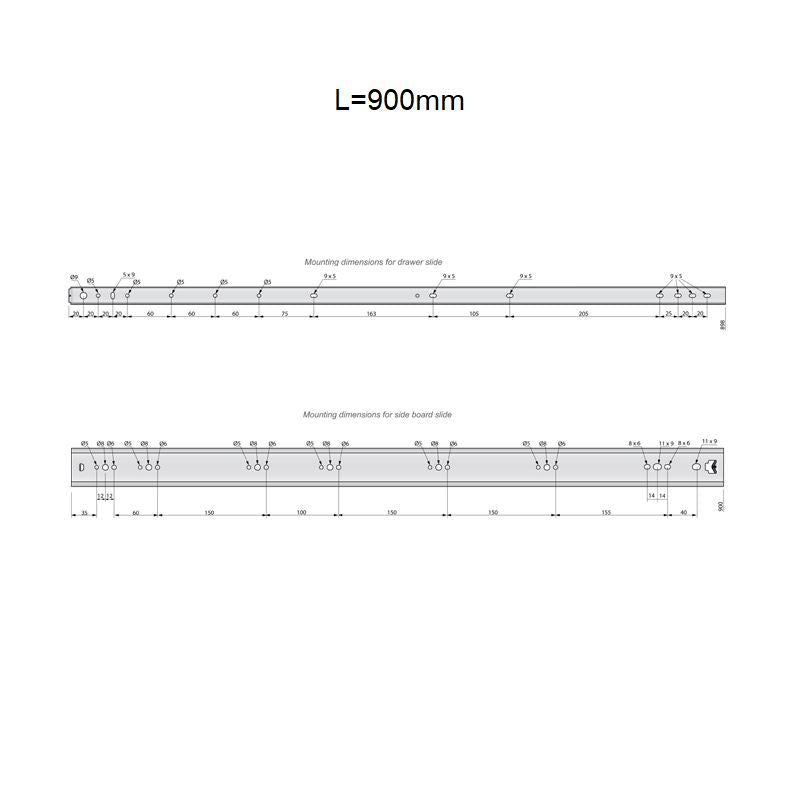 Conjunto de guías de rodamiento de bolas (izquierda y derecha), H53 (15) – Furnica