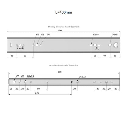 Conjunto de guías de rodamiento de bolas (izquierda y derecha), H53 (5) – Furnica