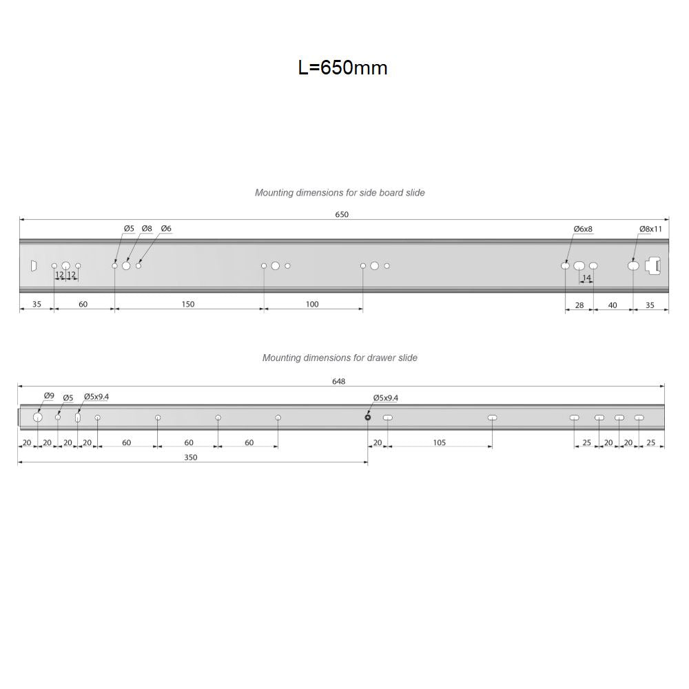 Conjunto de guías de rodamiento de bolas (izquierda y derecha), H53