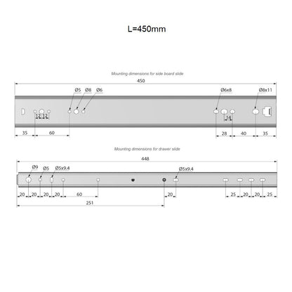 Conjunto de guías de rodamiento de bolas (izquierda y derecha), H53 (6) – Furnica