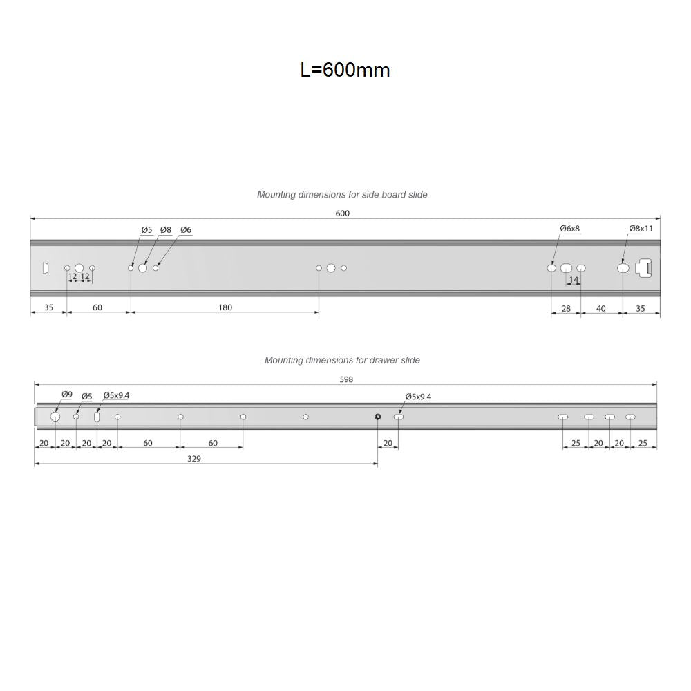 Conjunto de guías de rodamiento de bolas (izquierda y derecha), H53 (9) – Furnica