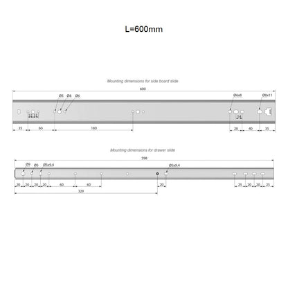 Conjunto de guías de rodamiento de bolas (izquierda y derecha), H53 (9) – Furnica