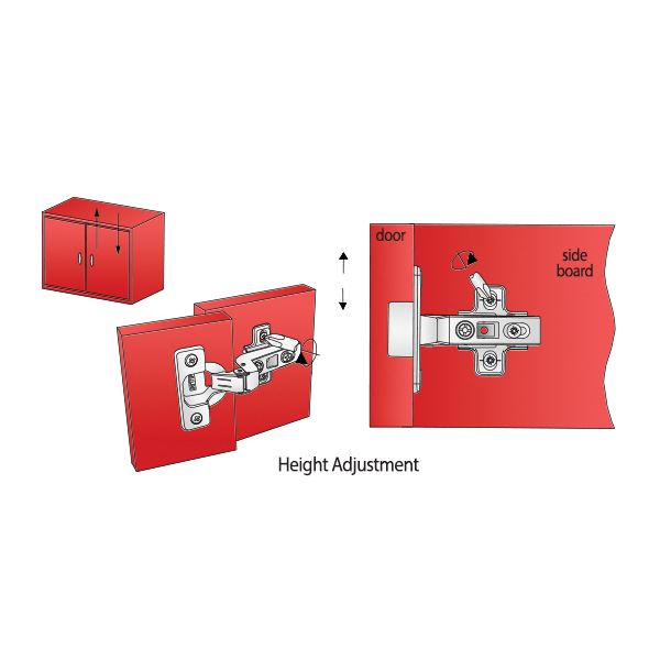 Bisagra de cierre suave, placa de montaje H0 con tornillos EURO, puertas enrasadas (8) – Furnica