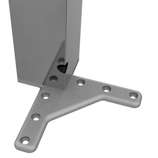 Pata de mueble cuadrada de 710 mm, cromada, placa de montaje de ZnAl (2) – Furnica