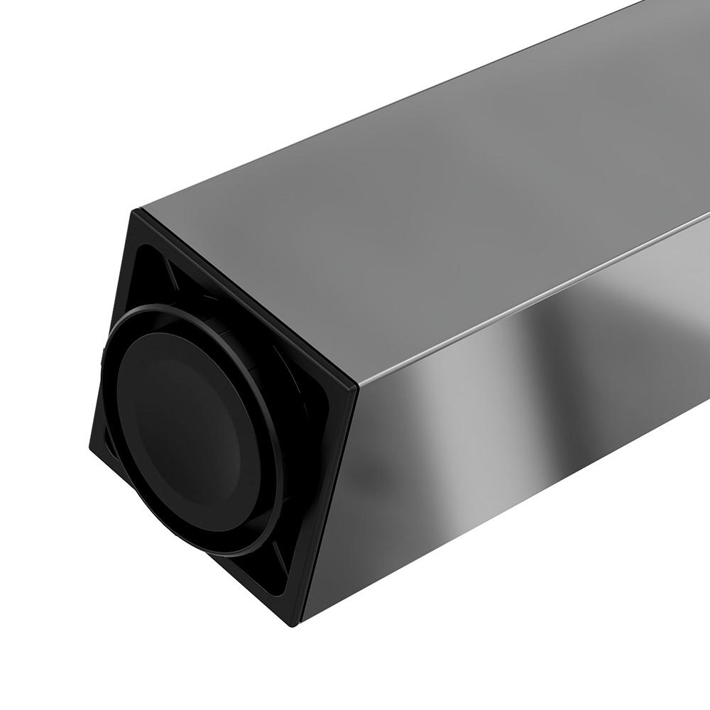 Pata de mueble cuadrada de 710 mm, cromada, placa de montaje de ZnAl (3) – Furnica