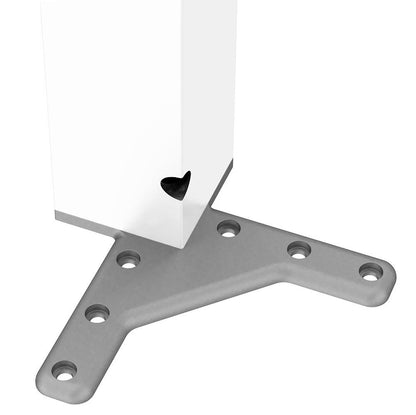 Pata de mueble cuadrada de 710 mm, blanca, placa de montaje de ZnAl (2) – Furnica