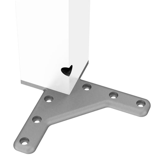 Pata de mueble cuadrada de 710 mm, blanca, placa de montaje de ZnAl (2) – Furnica