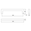 MODERNO - Tirador de muebles de 224 mm - Cromo