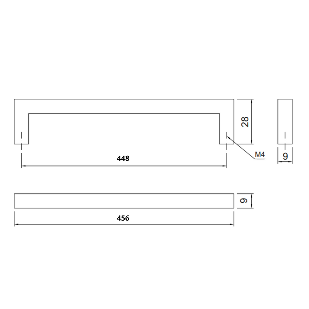 MODERNO - Tirador de muebles de 448 mm - Cromo